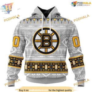 Native Design Customized NHL Boston Bruins Hoodie 3D Cultural Inspired Apparel 1