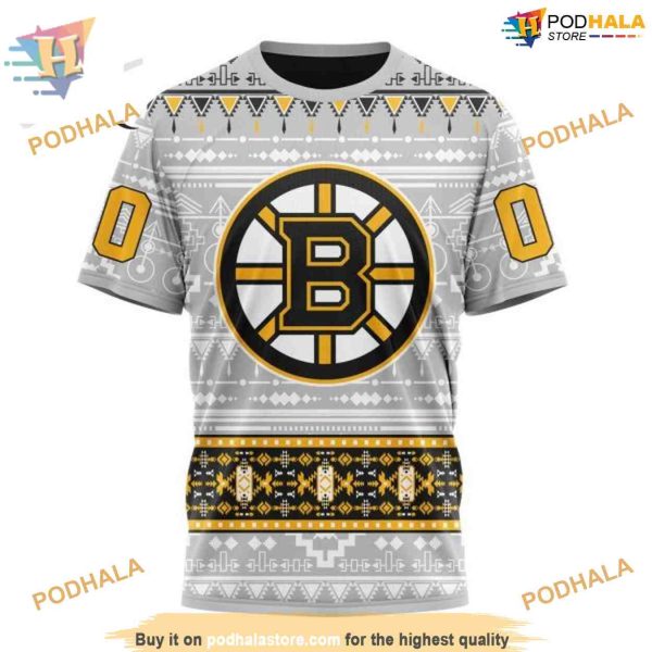 Native Design Customized NHL Boston Bruins Hoodie 3D, Cultural-Inspired Apparel
