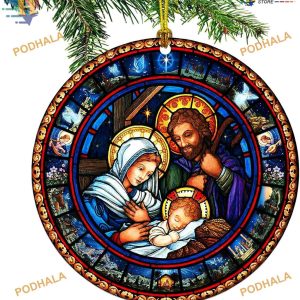 Nativity Scene 2023 Personalized Family Christmas Tree Ornaments, Religious Gifts