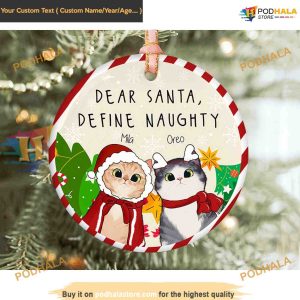 Naughty Cats Personalized Ornament, Custom Fun Christmas Decor
