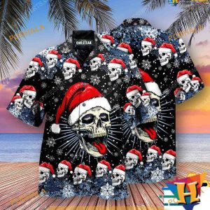 Naughty Skull Xmas Hawaiian Shirt, Funny Xmas Gifts