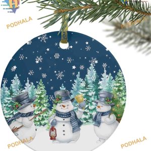 Navy Blue Snowman Christmas 2023, Family Christmas Tree Ornaments