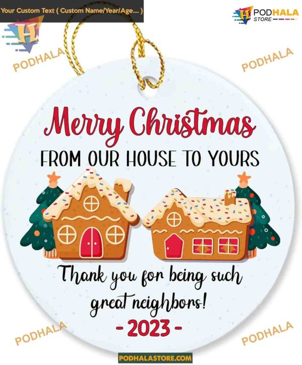Neighbor Christmas Ornament 2023, Appreciation Gift, Thank You Keepsake