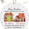 Neighbors Christmas 2023 Ceramic Ornament, Custom Thank You Gift for Neighbors
