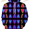 Neon Xmas Tree 3D Hoodie, Funny Xmas Gifts