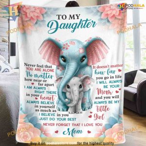 Never Alone, Personalized Daughter Blanket, Funny Family Christmas Gifts