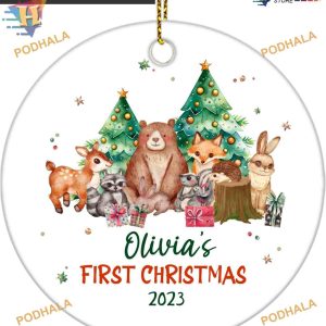 New Baby's First Christmas Ornament 2023, Personalized Custom Name Keepsake