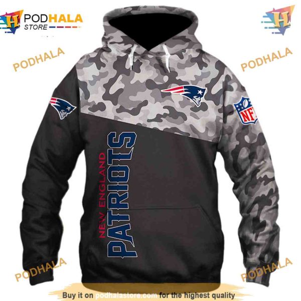 New England Patriots Military NFL Hoodie 3D, Premium NFL Apparel