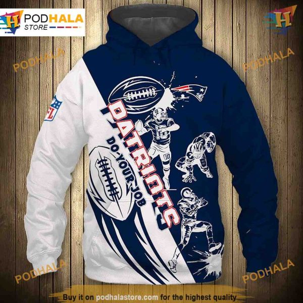 New England Patriots NFL Hoodie 3D Cartoon, Playful NFL Apparel