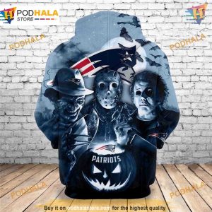 New England Patriots NFL Hoodie 3D Halloween Spooky NFL Merchandise 2