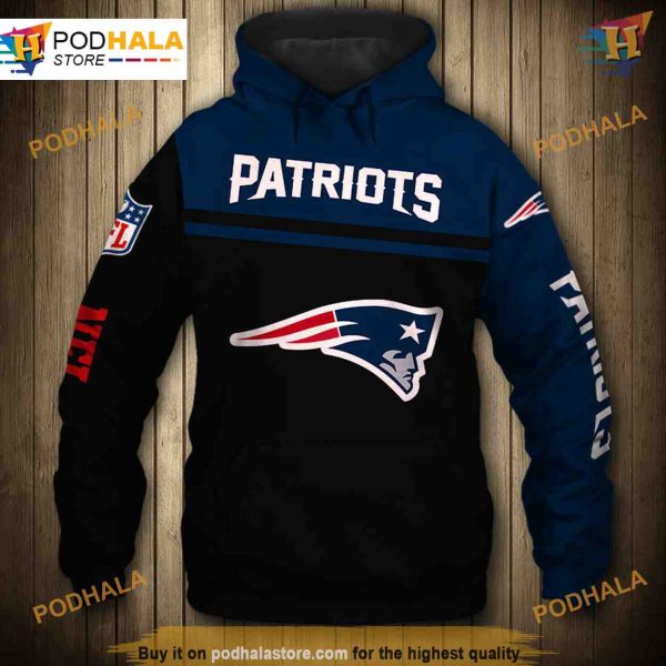 New England Patriots Skull NFL Hoodie 3D, Edgy NFL Apparel for Fans