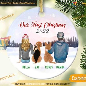 New Family's Festive First Personalized Christmas Ornament, Cherishing Milestones
