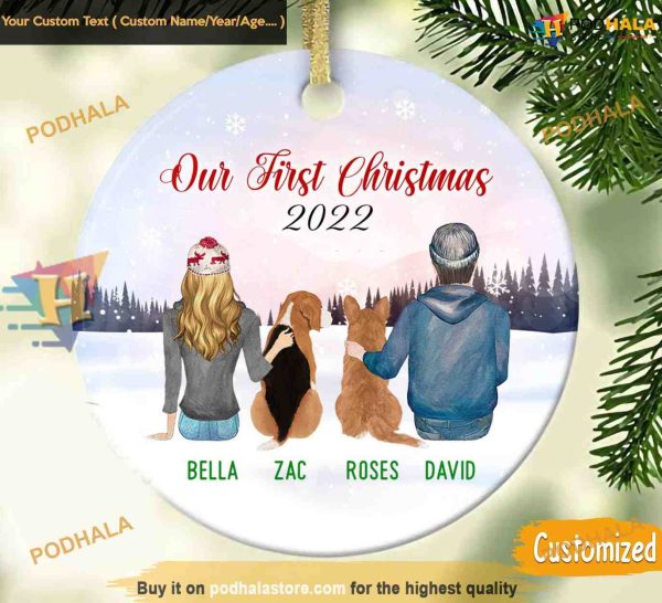 New Family’s Festive First Personalized Christmas Ornament, Cherishing Milestones