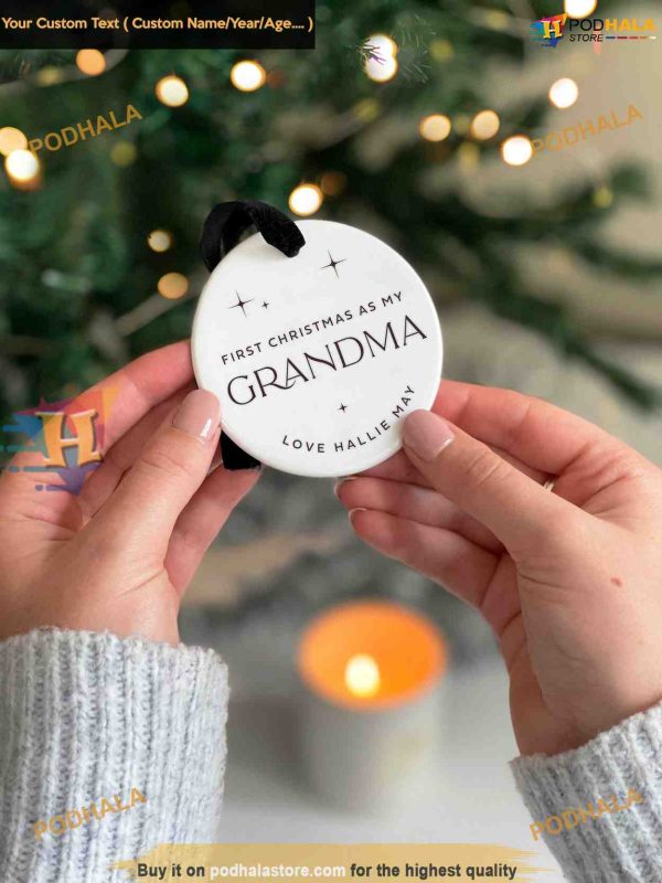 New Grandparent Christmas Keepsake, Personalized Gift for Grandma or Granddad