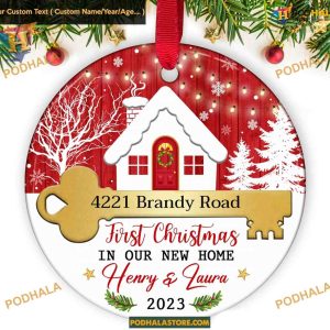 New Home 2023 Ornament, Personalized 1st Christmas Ornaments Ornament, Housewarming Gifts