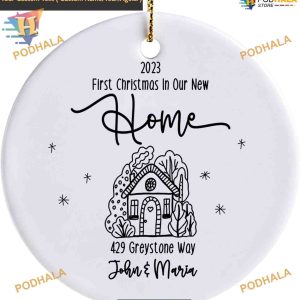New Home Ornament, Housewarming, Personalized 1st Christmas Keepsake