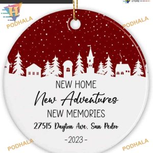 New Home Ornament Xmas 2023, Customized First Home Ceramic Memories
