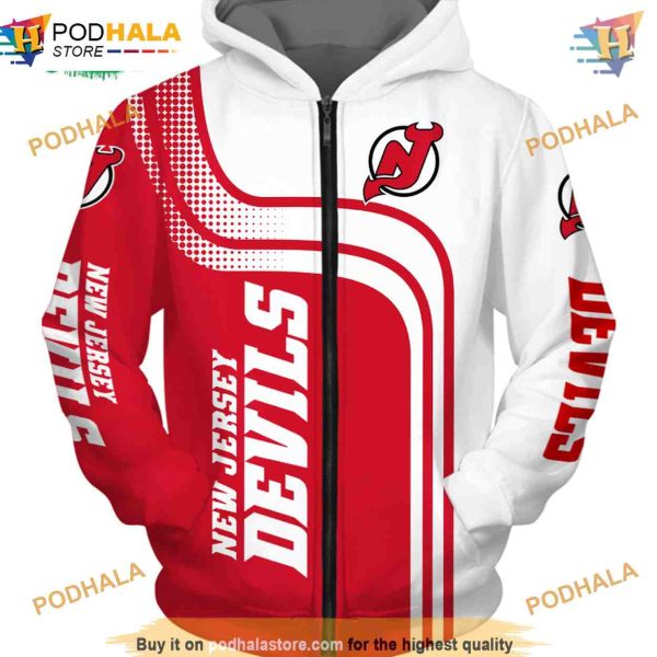 New Jersey Devils Zipper Hoodie, Affordable Sweatshirt & Fan Pullover