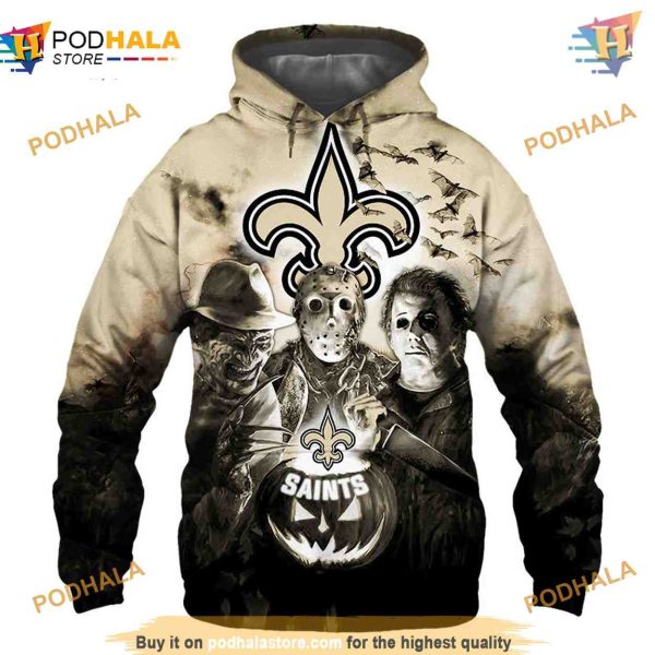 New Orleans Saints NFL Hoodie 3D, Horror Night NFL Apparel Halloween Gift