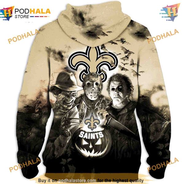 New Orleans Saints NFL Hoodie 3D, Horror Night NFL Apparel Halloween Gift