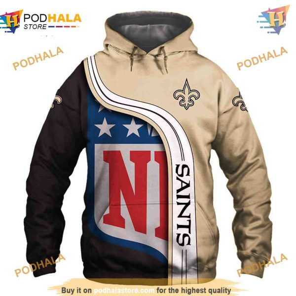 New Orleans Saints NFL Hoodie 3D, Stylish NFL Merchandise Pullover