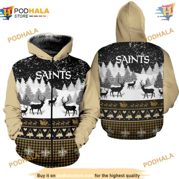 New Orleans Saints NFL Hoodie 3D, Xmas NFL Apparel Gift