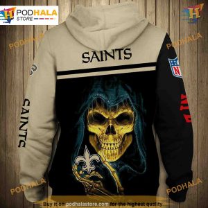 New Orleans Saints Skull 3D Hoodie NFL Apparel for Fans 2