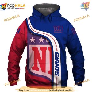 New York Giants 3D Hoodie Pullover Sweatshirt - NFL Fanwear