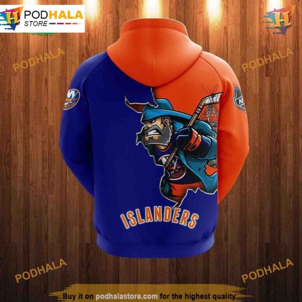 New York Islanders 3D Hoodies, Cartoon Graphic Sweatshirt for Fans
