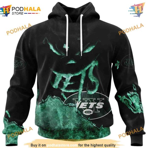 New York Jets Devil Eyes 3D Hoodie, NFL Apparel for Enthusiasts