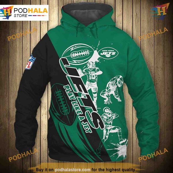 New York Jets NFL Hoodie 3D Cartoon, Cute NFL Apparel Sweatshirt