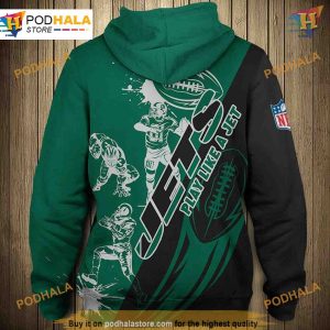 New York Jets NFL Hoodie 3D Cartoon Cute NFL Apparel Sweatshirt 2