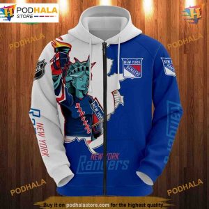 New York Rangers 3D Hoodies Cartoon Graphic Sweatshirt for Fans 3