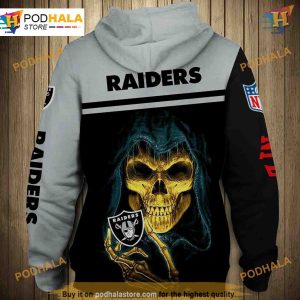Oakland Raiders Skull NFL Hoodie 3D NFL Apparel for Fans 2