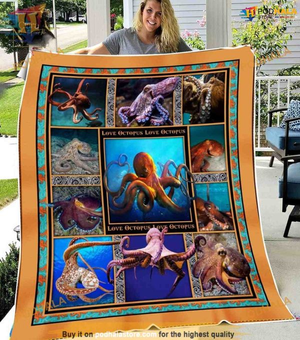 Octopus Embrace 3D Fleece Blanket, Unique Christmas Blanket