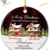 Our House to Yours Merry Christmas Ornament, Custom Neighbor Ceramic 2023