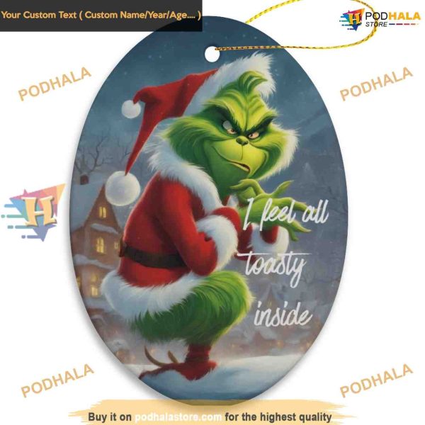 Oval Grinch Xmas Ornaments, The Grinch Christmas Tree Decorations