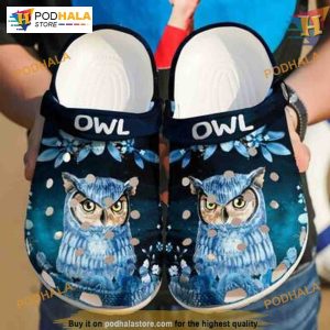 Owl Classic Clogs Floral Water Shoes Crocs, Cute Floral Christmas Gift Ideas