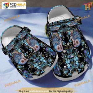 Owl Floral Pattern Beautiful Crocs, Creative Owl Themed Christmas Gifts