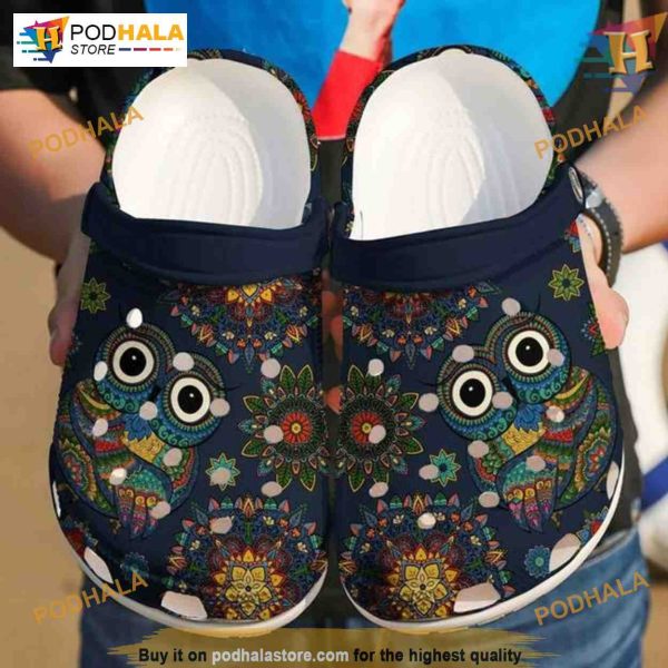 Owl Hippie Shoes Manadala Pattern Crocs, Great Christmas Gift Ideas