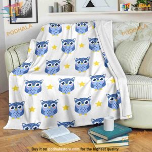 Owl Pattern Comfort Fleece Blanket, Christmas Gift Idea