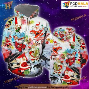 Party Music On Xmas 3D Funny Hoodie Christmas, Xmas Gifts