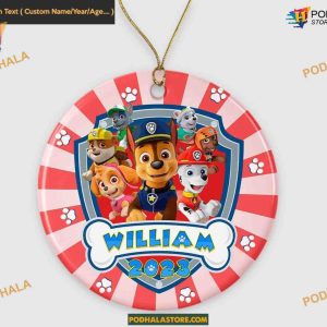 Paw Patrol Dog Christmas Fun Ornament, Custom Family Christmas Ornaments 2023