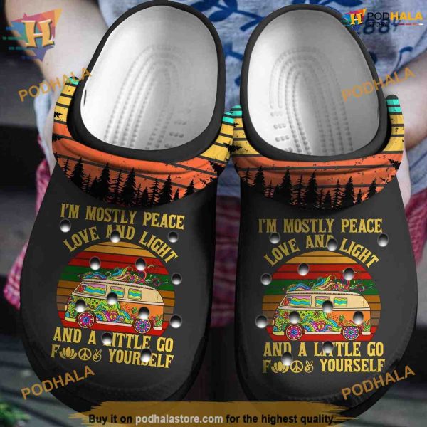 Peace Love Light Hippie Vans Crocs, Funny Xmas Gifts for All Occasions
