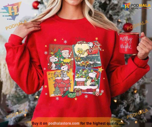 Peanuts Christmas Duo Charlie Brown and Snoopy Sweatshirt, Funny Xmas Gift Ideas