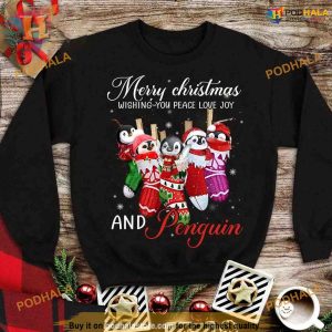 Penguin Peace & Joy Christmas Shirt, Cute Family Christmas Shirt Ideas