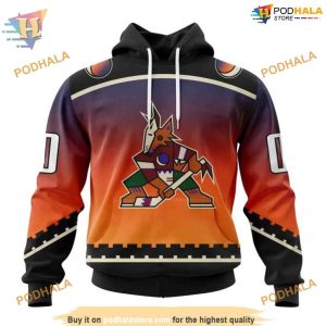 Personalize Gradient NHL Concept Arizona Coyotes Hoodie 3D Arizona Coyotes 3D Merch 1