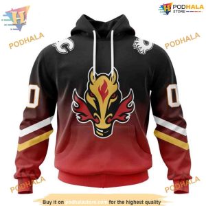 Personalize New Gradient Series Concept NHL Calgary Flames Hoodie 3D 1