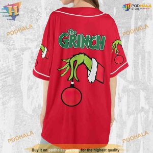 Personalize The Grinch Red And White Xmas Baseball Jersey Merry Christmas Grinch Shirt 4