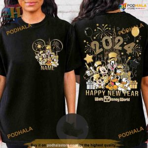 Personalized 2-Sided Mickey New Year 2024 Shirt, Disneyland New Year, Disney Castle Shirt